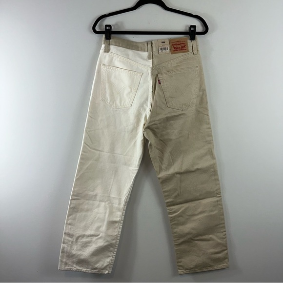Levi’s Ribcage Straight Ankle Khaki and White Jeans Size 29 fits like 27 or 28 - Picture 6 of 10